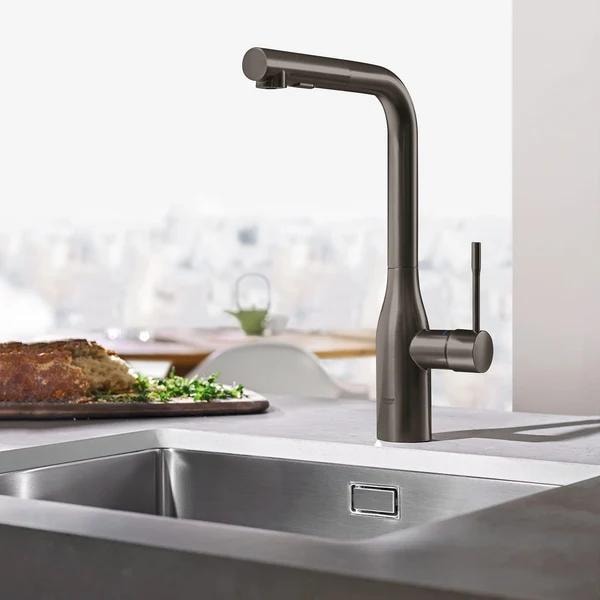 Grohe Essence pull-out kitchen faucet in hard graphite finish